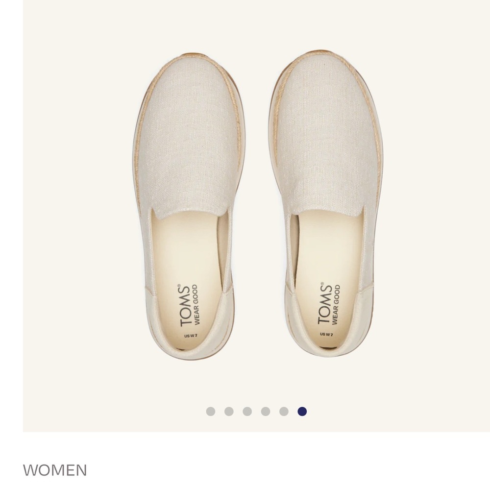 TOMS Jocelyn Espadrilles Women's Cream Slip-On Shoes NWT*